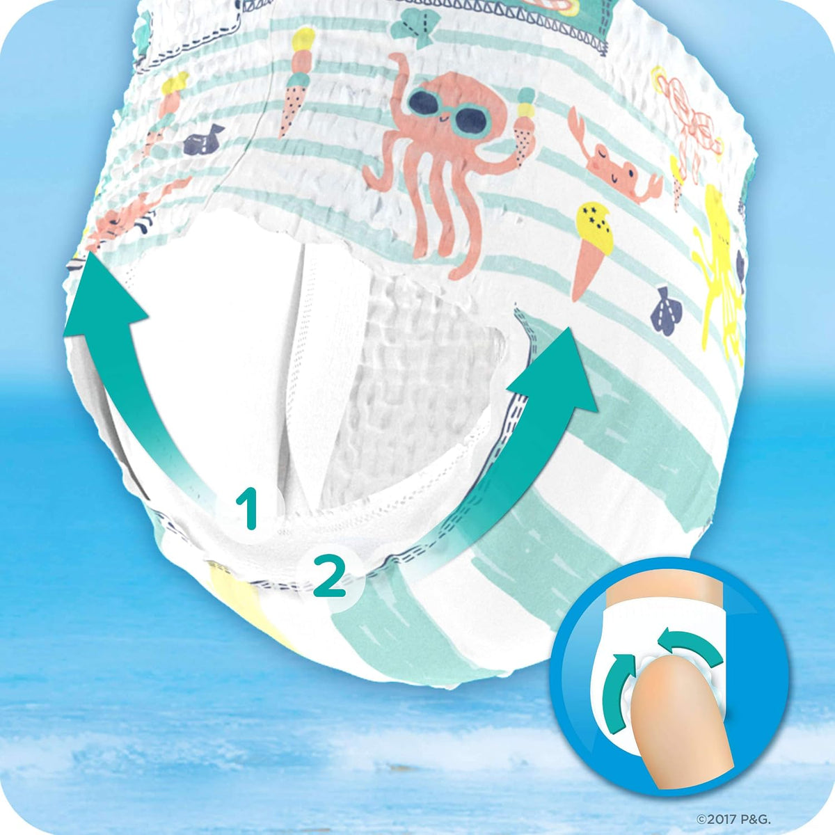 Pampers Splashers Disposable Swimming Trunks Size 3-4 (6-11kg) for Optimum Protection in the Water - 12 Nappies