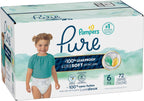 Pampers Pure Protection Diapers - Size 6, 72 Count, Hypoallergenic Premium Disposable Baby Diapers