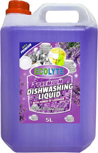 ECOLYTE+ Dishwashing Liquid Soap, Platinum Antibacterial Detergent & Perfect Shine (Lavender, 5 Liter) — front product image