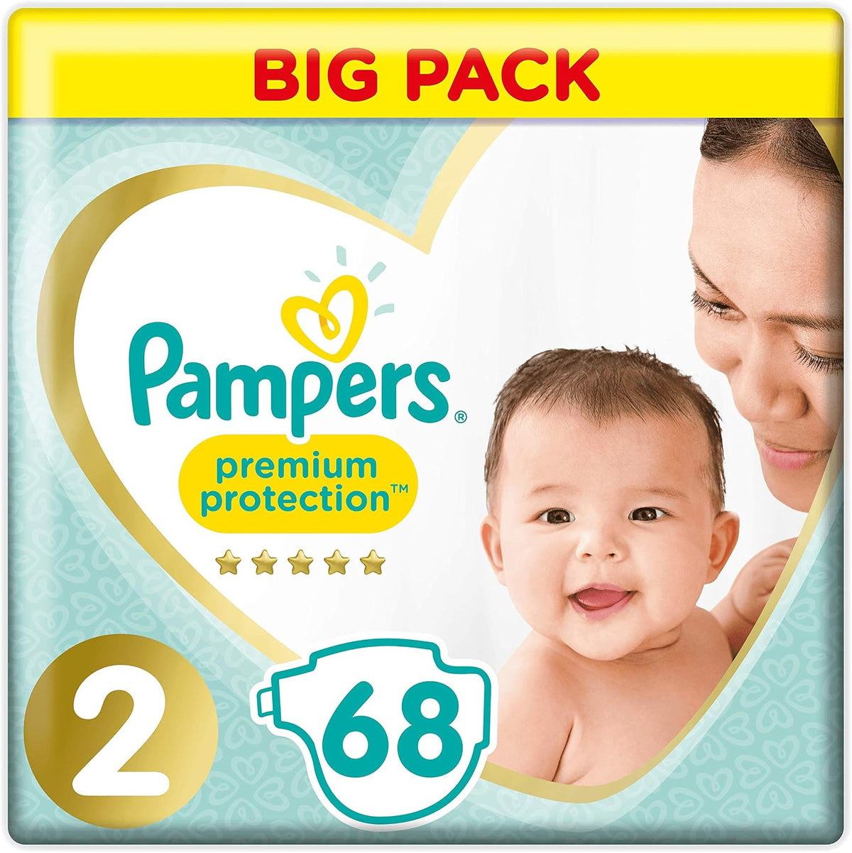 Pampers New Baby Diapers Size 2 (4-8 kg) - Jumbo Pack (x68 Diapers)