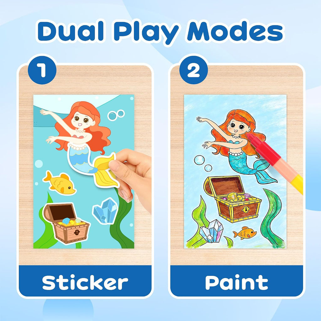 YPLUS Sticker & Paint Activity Book — Mermaid