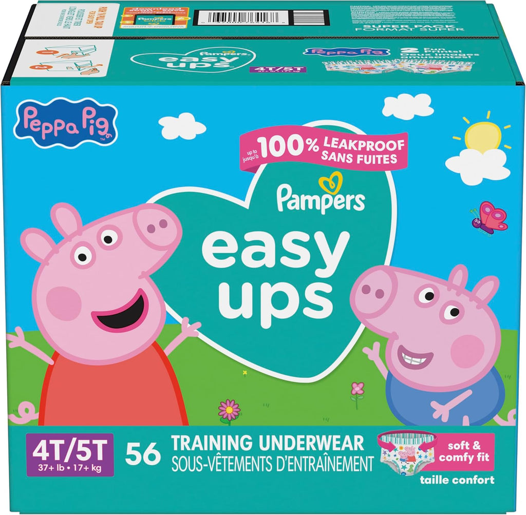 Pampers Easy Ups Boys & Girls Training Pants 4T-5T 56 count