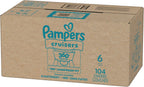 Pampers Diapers Size 6, 104 Count - Pull On Cruisers 360° Fit Disposable Baby Diapers with Stretchy Waistband, (Packaging & Prints May Vary)