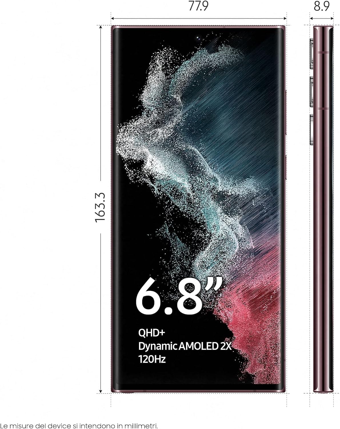 Samsung Galaxy S22 Ultra SM-S908B - 8GB 128GB (Burgundy)