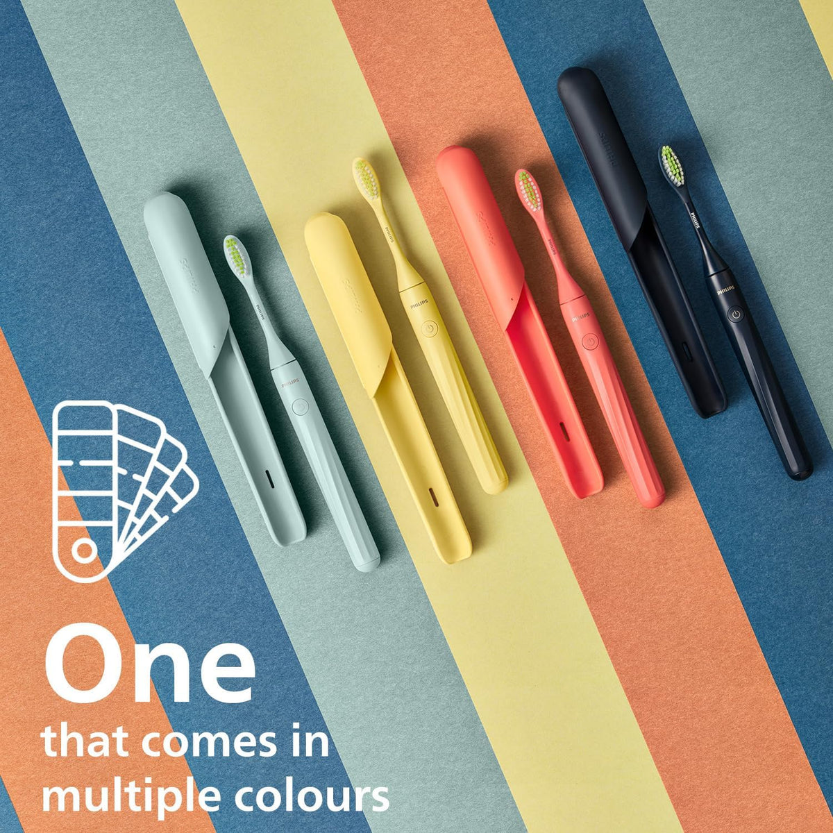 Philips One by Sonicare Battery Toothbrush, Mango Yellow, HY1100/02, 2 Piece Set — Mango Yellow (Middle-East)