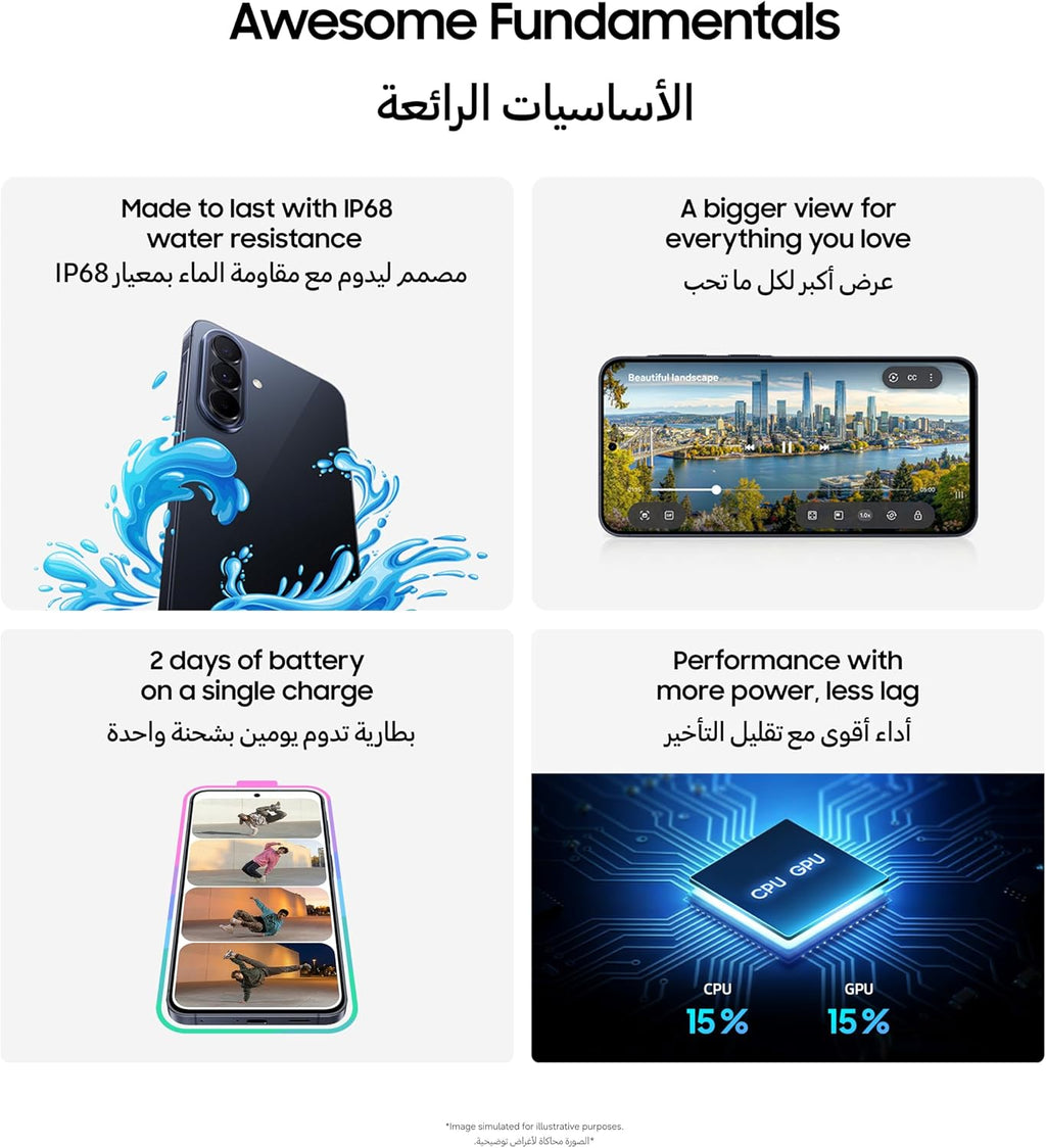 Samsung Galaxy A57 5G Android Smartphone, 256GB Storage, 8GB RAM, Awesome Gray, 6x OS Upgrades, Large Display, 50MP Camera, Long Battery Life (UAE Version)