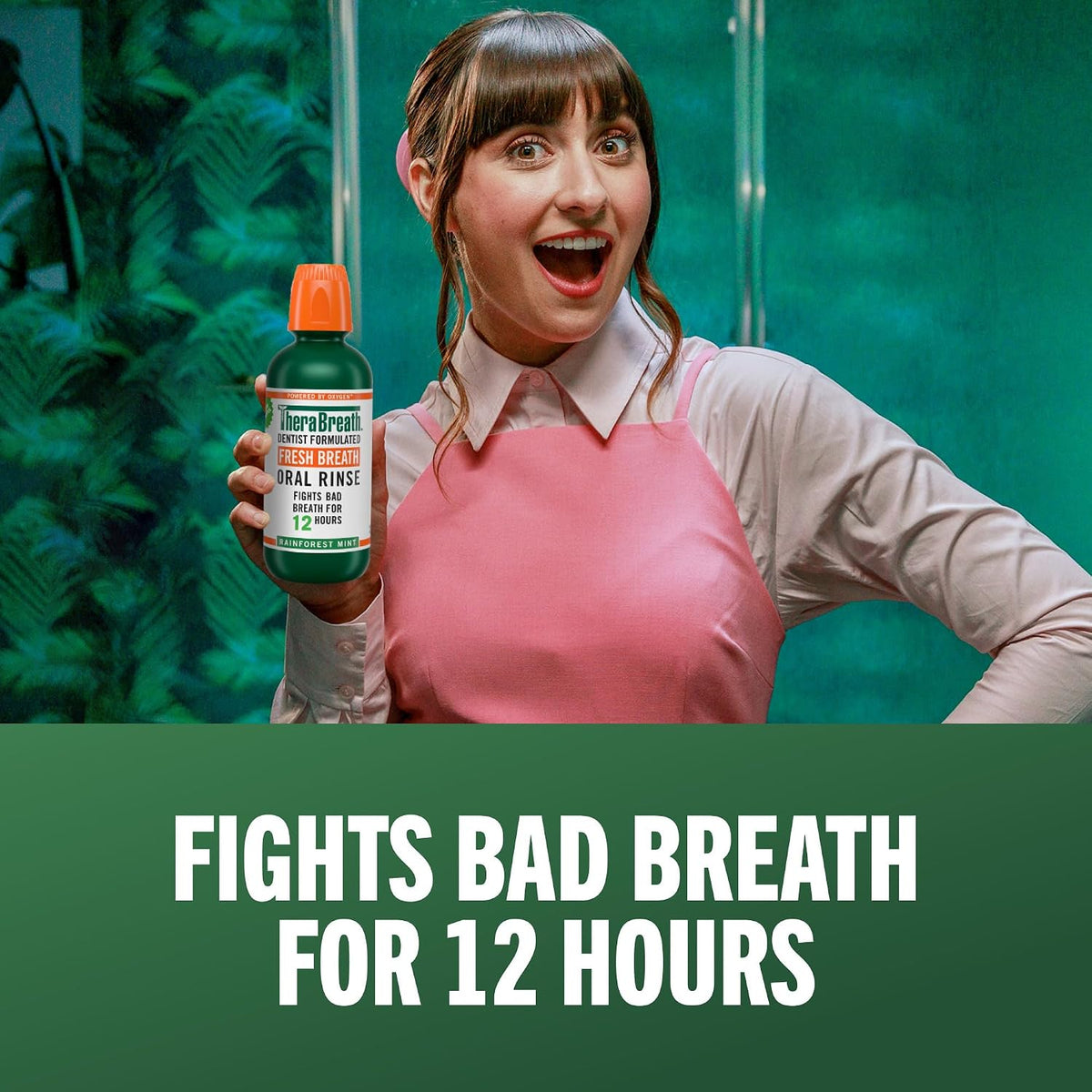 TheraBreath Fresh Breath Oral Rinse, Rainforest Mint, 16 oz, 2-Pack — additional product view 3
