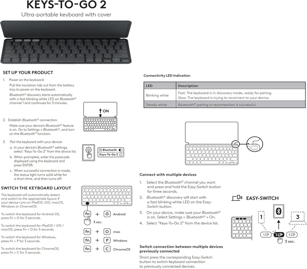 Logitech Keys-To-Go 2 Keyboard — Graphite