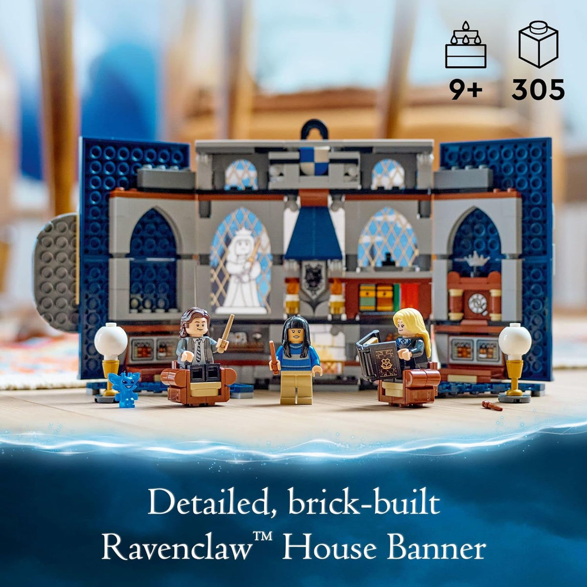 LEGO 76411 Harry Potter Ravenclaw House Banner Hogwarts Castle Toy or Wall Display with Luna Lovegood Figurine Collectible Travel Toys
