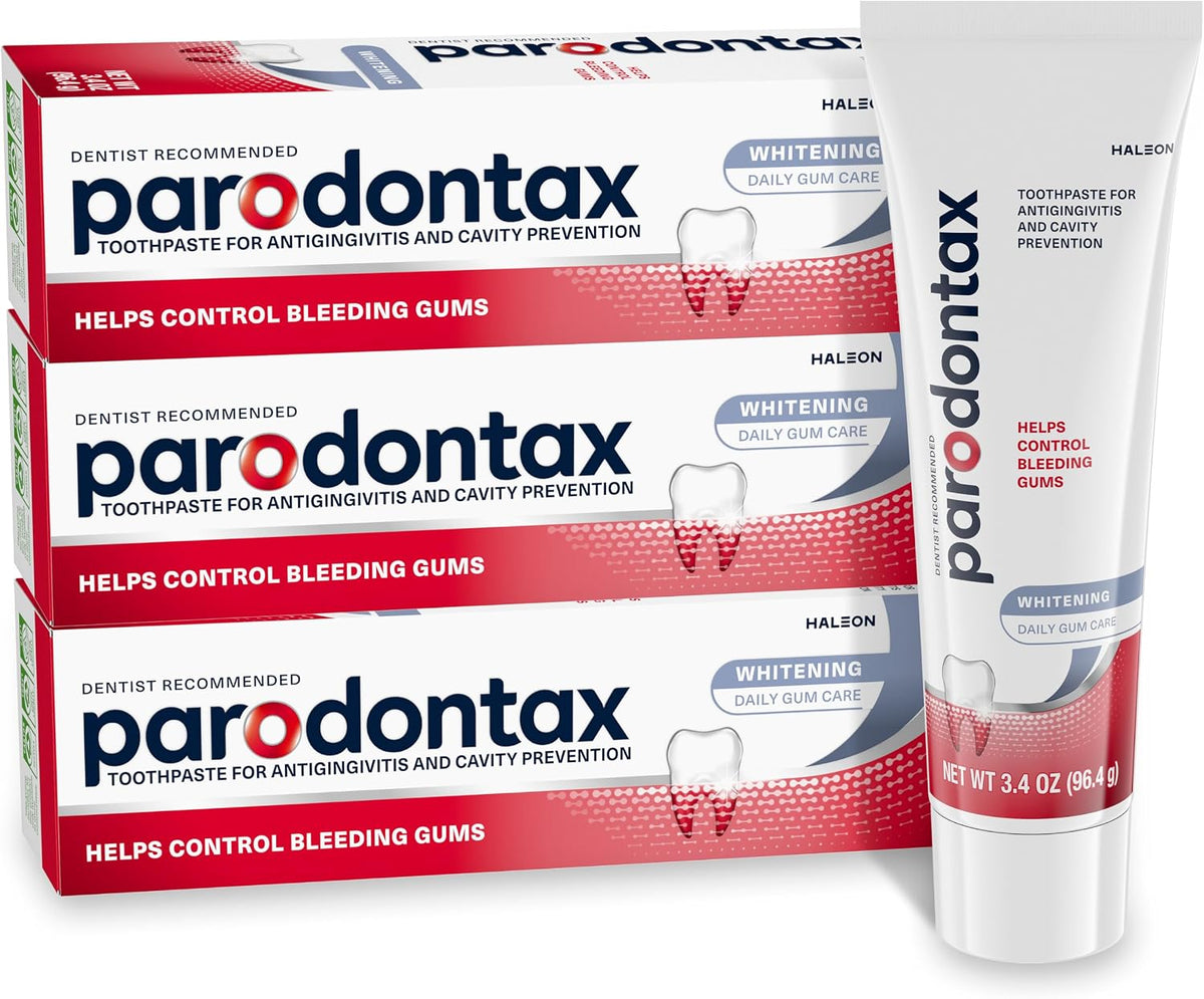 Parodontax Bleeding Gums and Gingivitis Toothpaste, Whitening, 3.4 Ounce (Pack of 3) — front product image