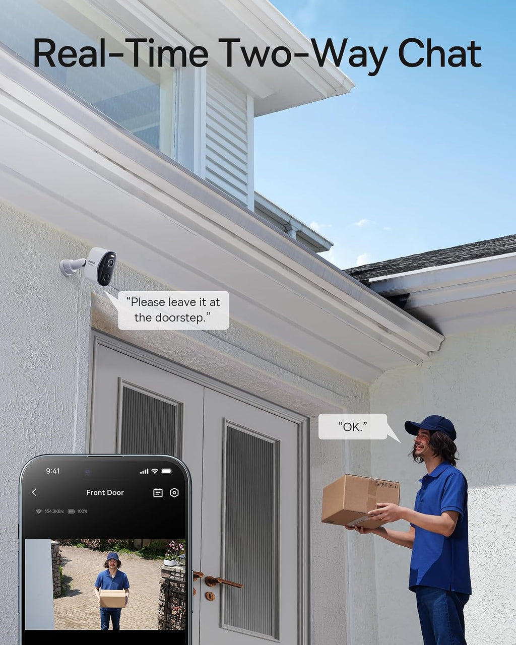 Baseus N1 Wireless Outdoor Security Camera 2K — 2-Camera Kit — White