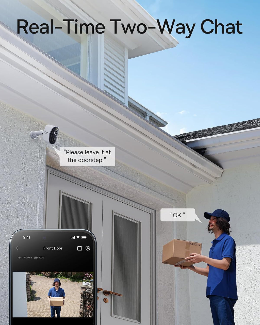 Baseus N1 Add-On Wireless Outdoor Security Camera 2K — Requires Base Station — White