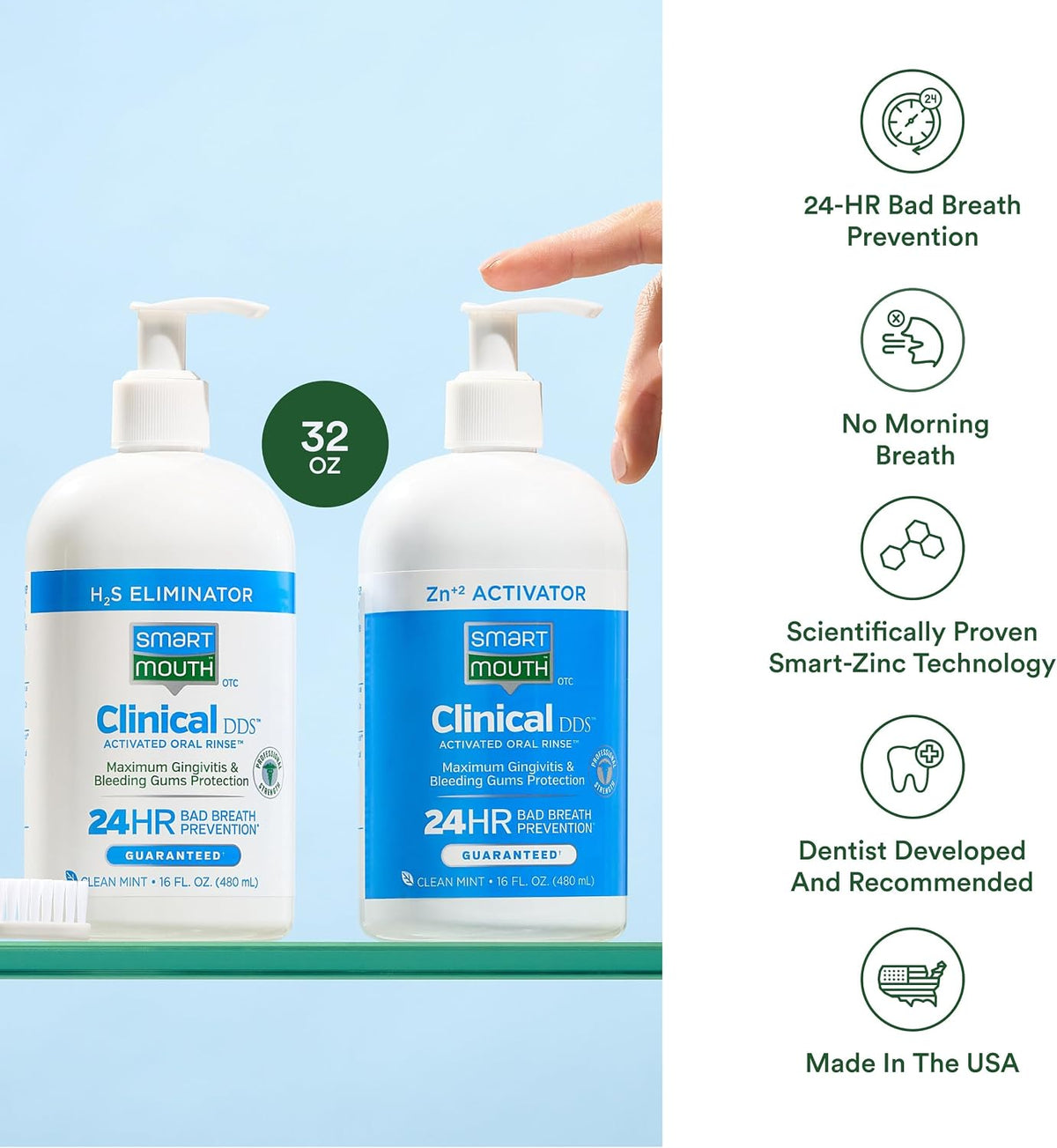 SmartMouth Clinical 2-Bottle Activated Mouthwash System, 16 fl oz Each — additional product view 2