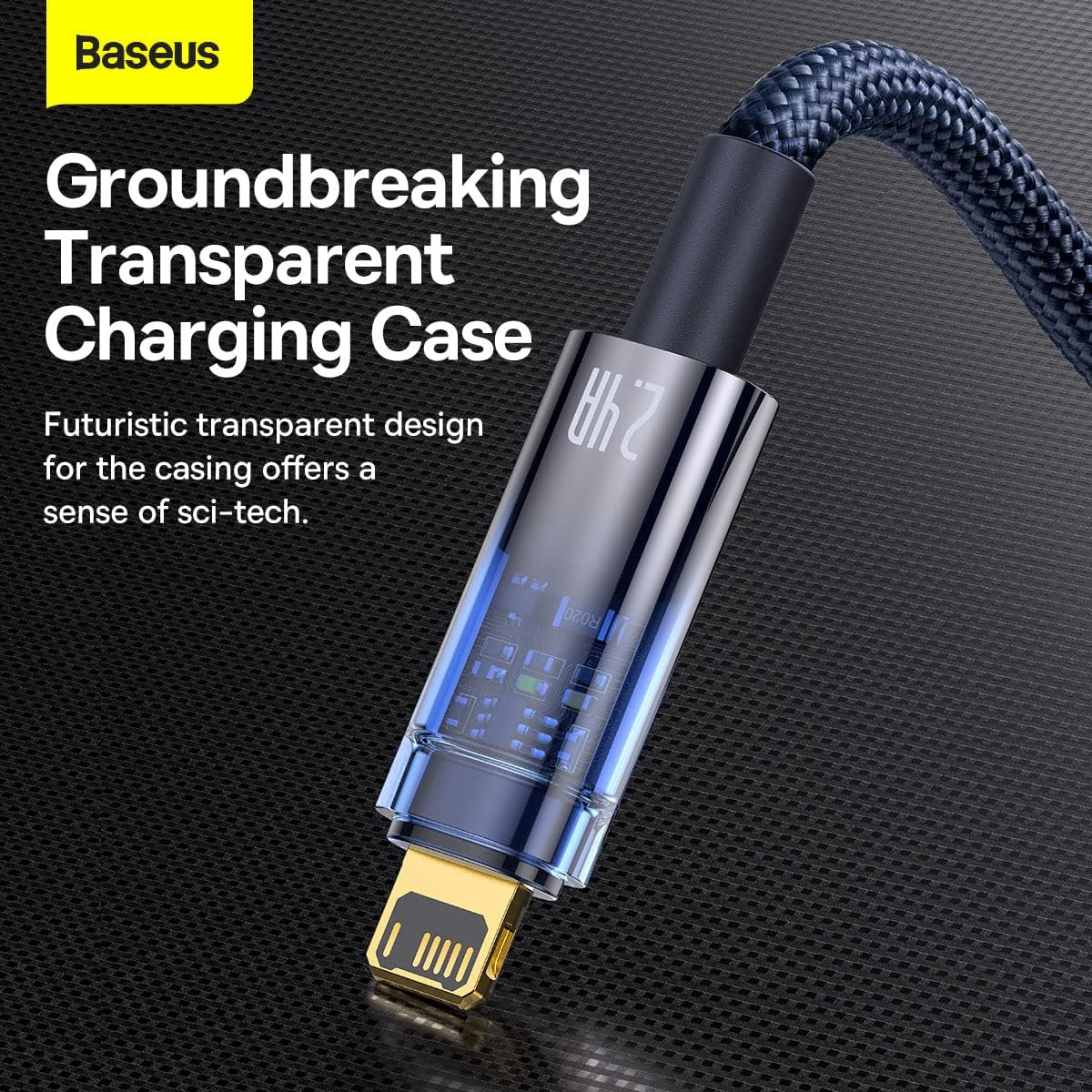 Baseus Explorer Auto Power-Off USB-A to Lightning Cable 2.4A — 1m — Blue