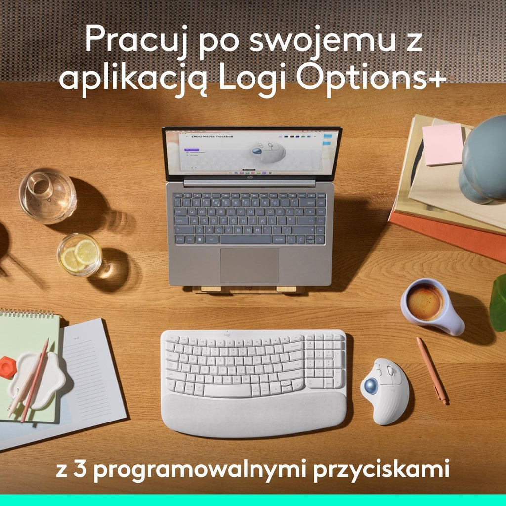 Logitech ERGO M575S Wireless Mouse — Off White
