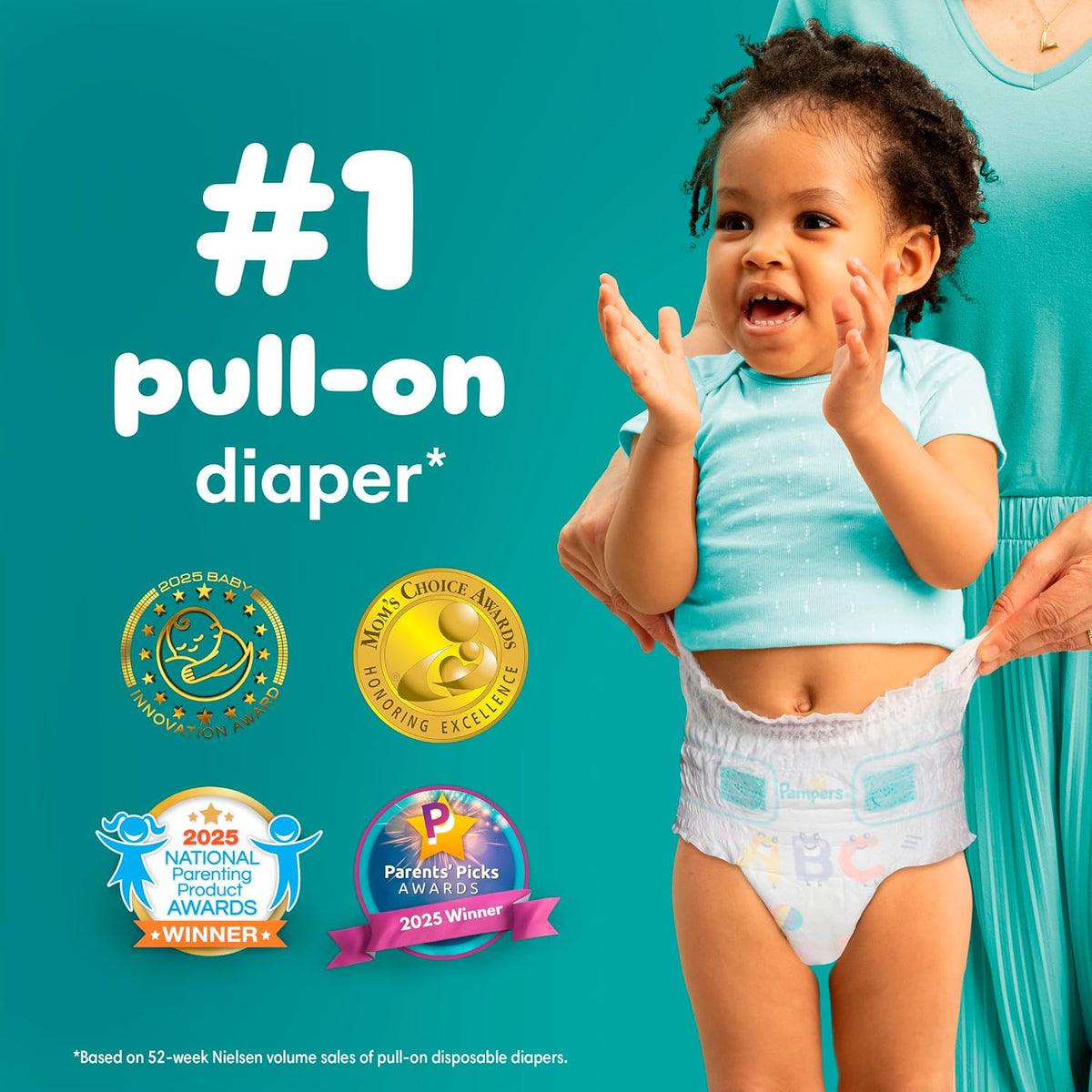 Pampers Diapers Size 4, 21 Count - Pull On Cruisers 360 Fit Disposable Baby Diapers with Stretchy Waistband, Jumbo Pack (Packaging May Vary)