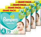 Pampers Baby-Dry Taped Diapers with Aloe Vera Lotion, up to 100% Leakage Protection, Size 4, 9-14kg, 304 Count