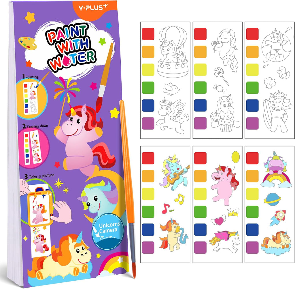 YPLUS Paint with Water Activity Books — Unicorn Camera