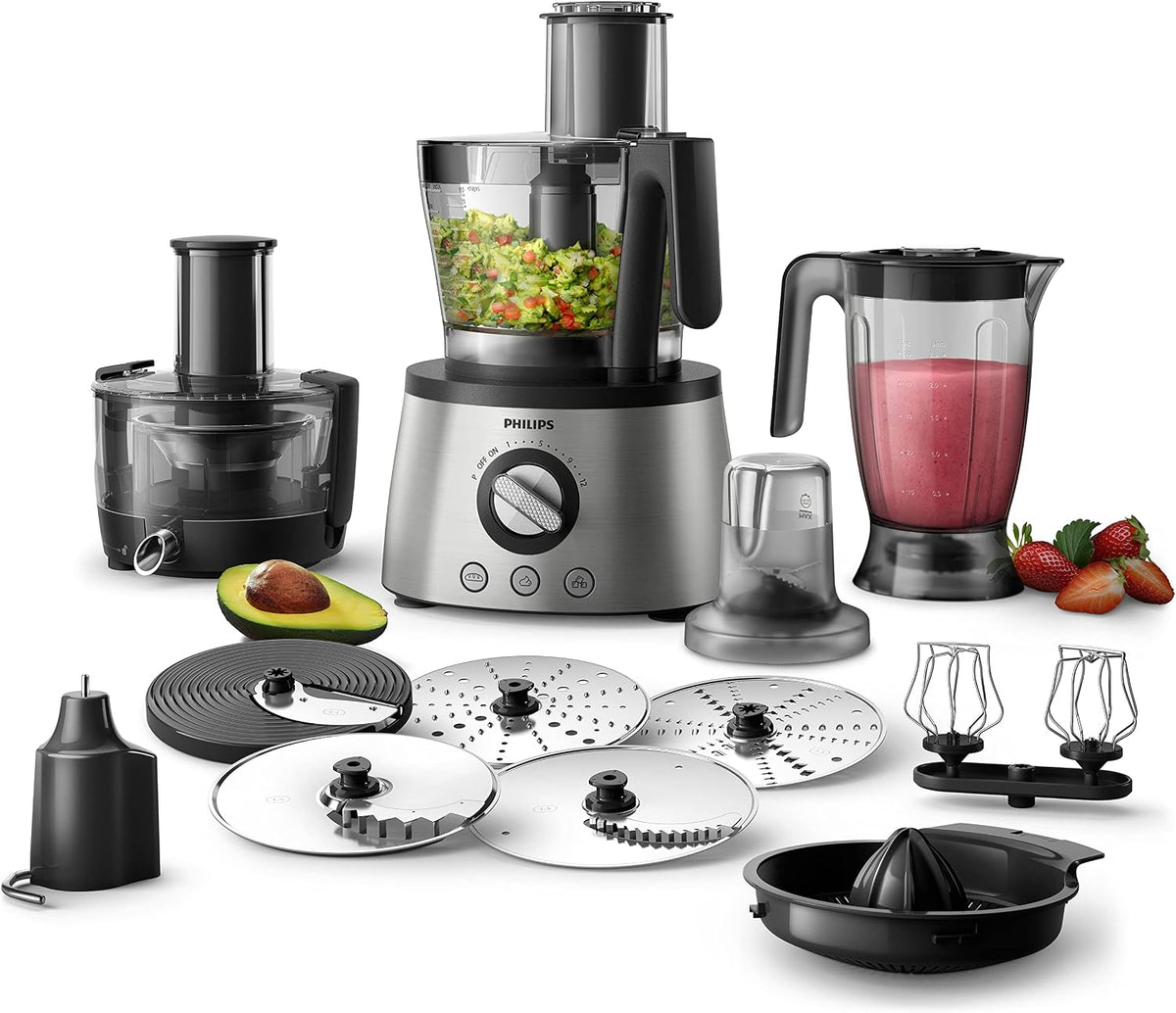 Philips HR7778/01 7000 Series Food Processor, 1300W, 3.4L — Black