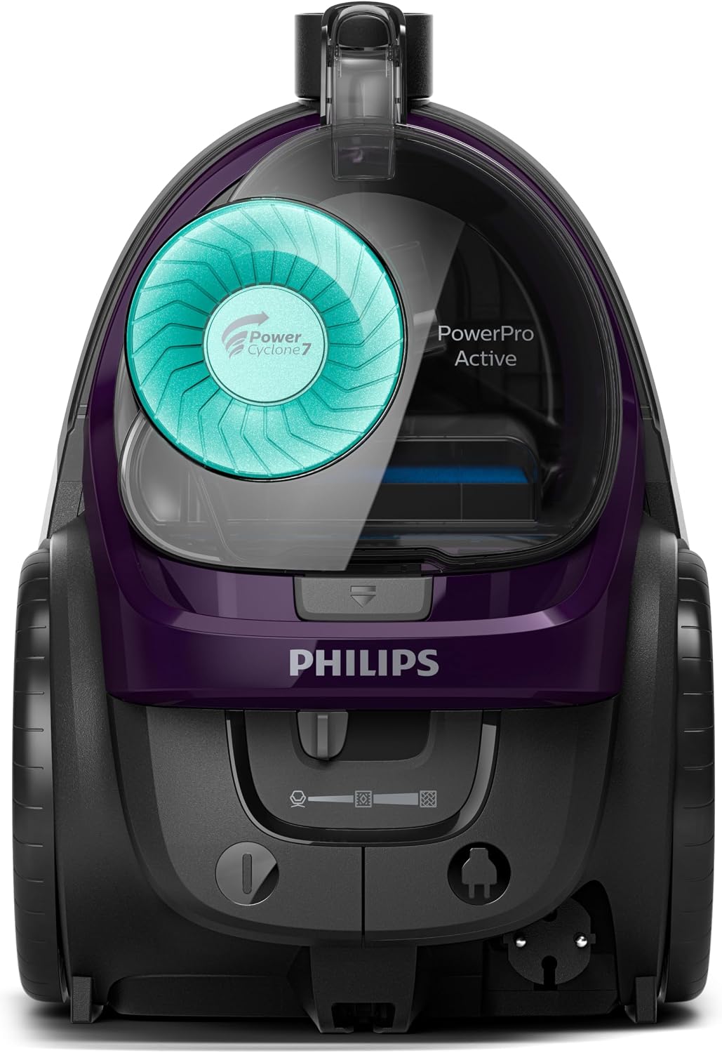Philips FC9571/01 Bagless Vacuum Cleaner, Adjustable Suction Dry Vacuum with PowerCyclone 7 Technology, Allergy H13 Filter, and TriActive Nozzle for Maximum Performance and Hygienic Dust Disposal — bBlack