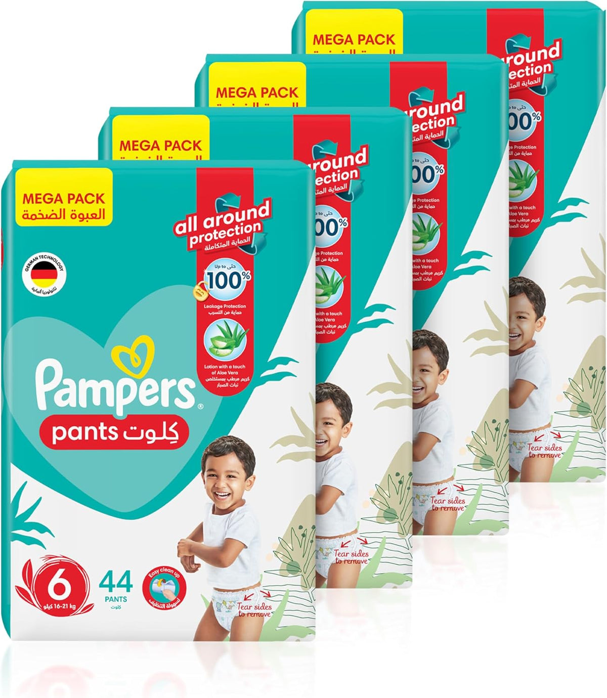 Pampers Baby Dry Pants Diapers with Aloe Vera Lotion, 360 Fit & up to 100% Leakproof, Size 6, 16-21k