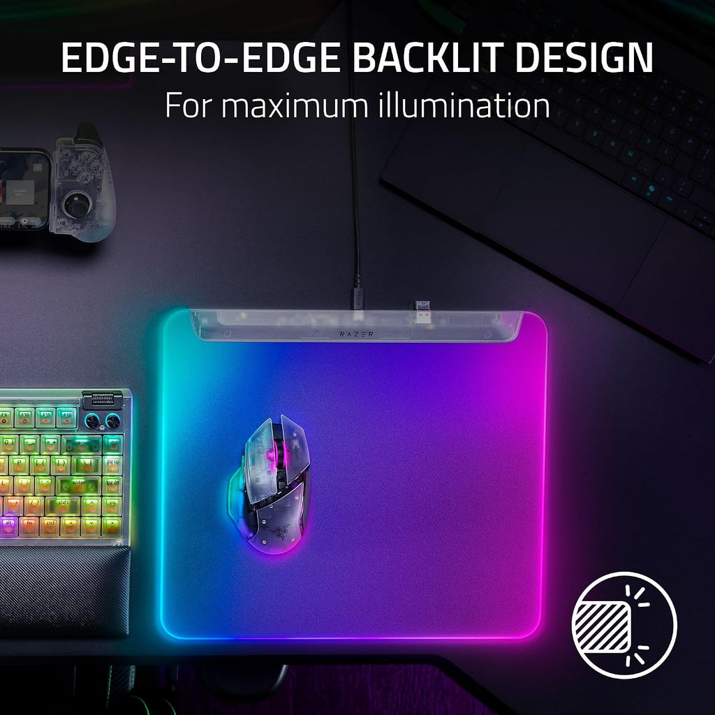 Razer Firefly V2 Pro Fully Illuminated RGB Gaming Mouse Mat — Phantom White Edition — product image 2