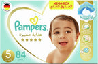 Pampers Premium Care Taped Baby Diapers, Size 5, 11-16kg, Unique Softest Absorption for Ultimate Skin Protection, 84 Count