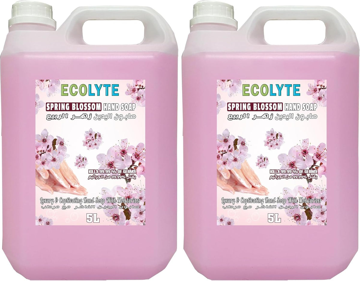 ECOLYTE+ Disinfectant Ecolyte Premium Hand Wash Liquid Refill - 5 Liter - Spring Blossom - Effective Germ Protection â€“ Liquid Hand Wash provides Gentle And Effective Care â€“ Fragrant And Soft — front product image