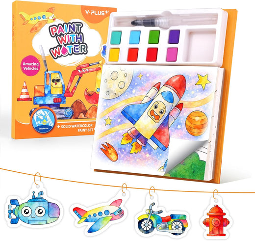 YPLUS Watercolour Activity Book with 8 Paint Colours