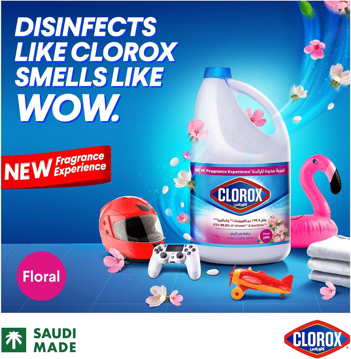 Clorox Liquid Bleach 3.78L, Floral Scent, Dual Pack Offer, New Fragrance Experience, Kills 99.9% of Viruses and Bacteria — additional view 2