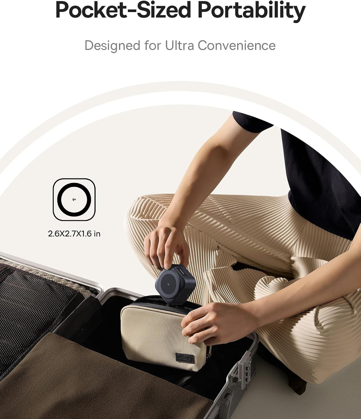 Baseus PicoGo W2 2-in-1 Qi2 Wireless Charging Station 15W with Retractable USB-C Cable — Grey