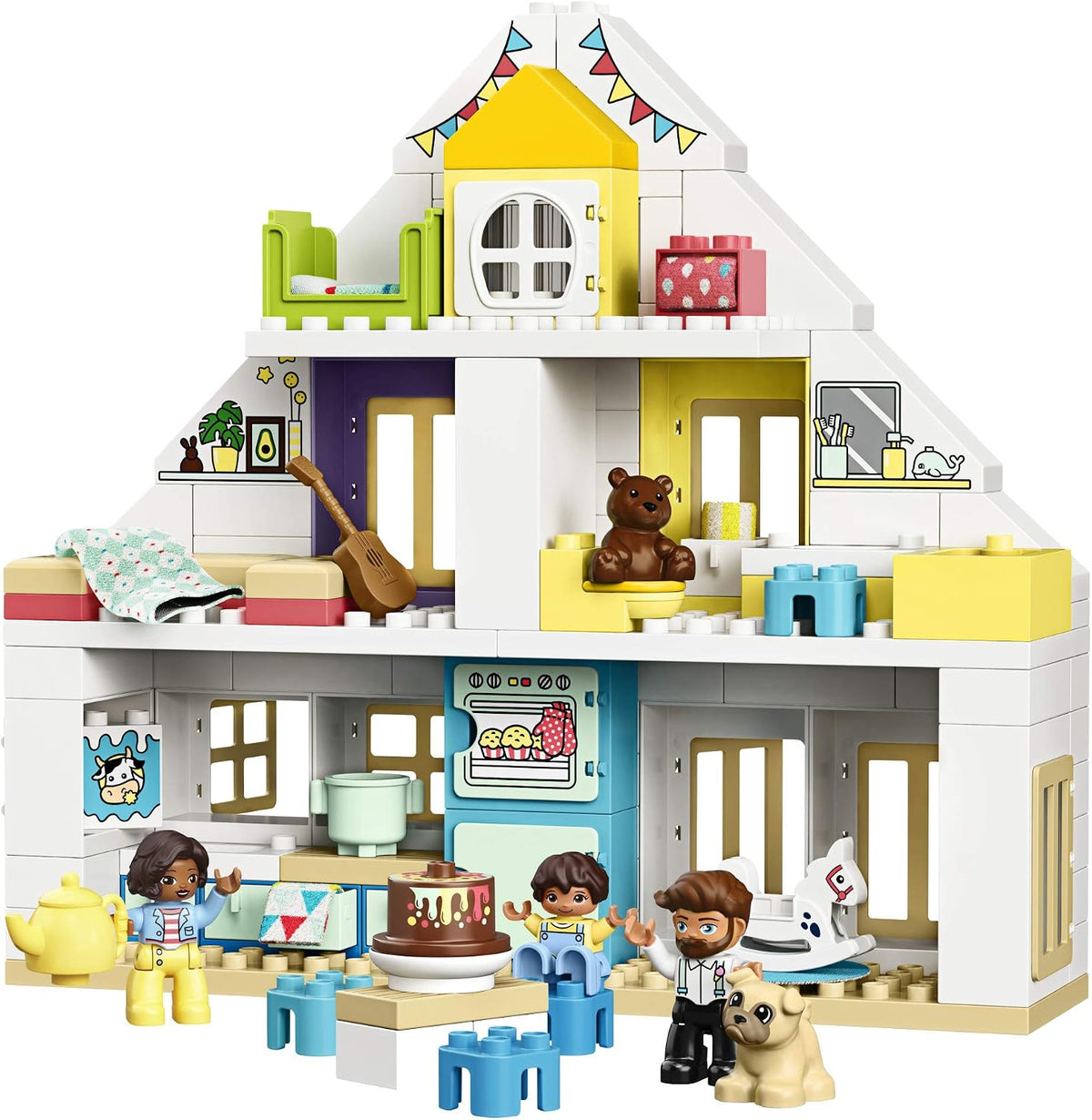 LEGO DUPLO Town Modular Playhouse 10929 Dollhouse with Furniture and a Family — image 4