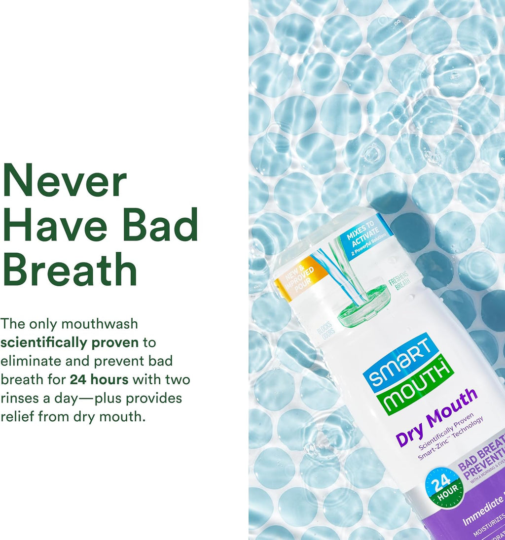 SmartMouth Dry Mouth Zinc Activated Mouthwash, Mint, 16 fl oz, 2-Pack — additional product view 5