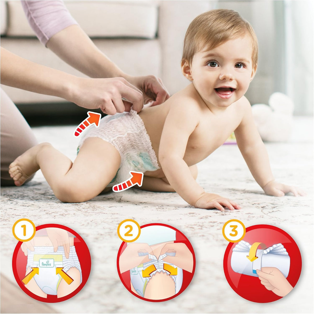Pampers Baby-Dry Pants Size 5 (12-17 kg) Nappies with Air Channels Pack of 1 (Pack of 64)