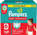 Pampers Rash Protection Culotte Pants Diapers Size 6, 16+kg Box 168 Count