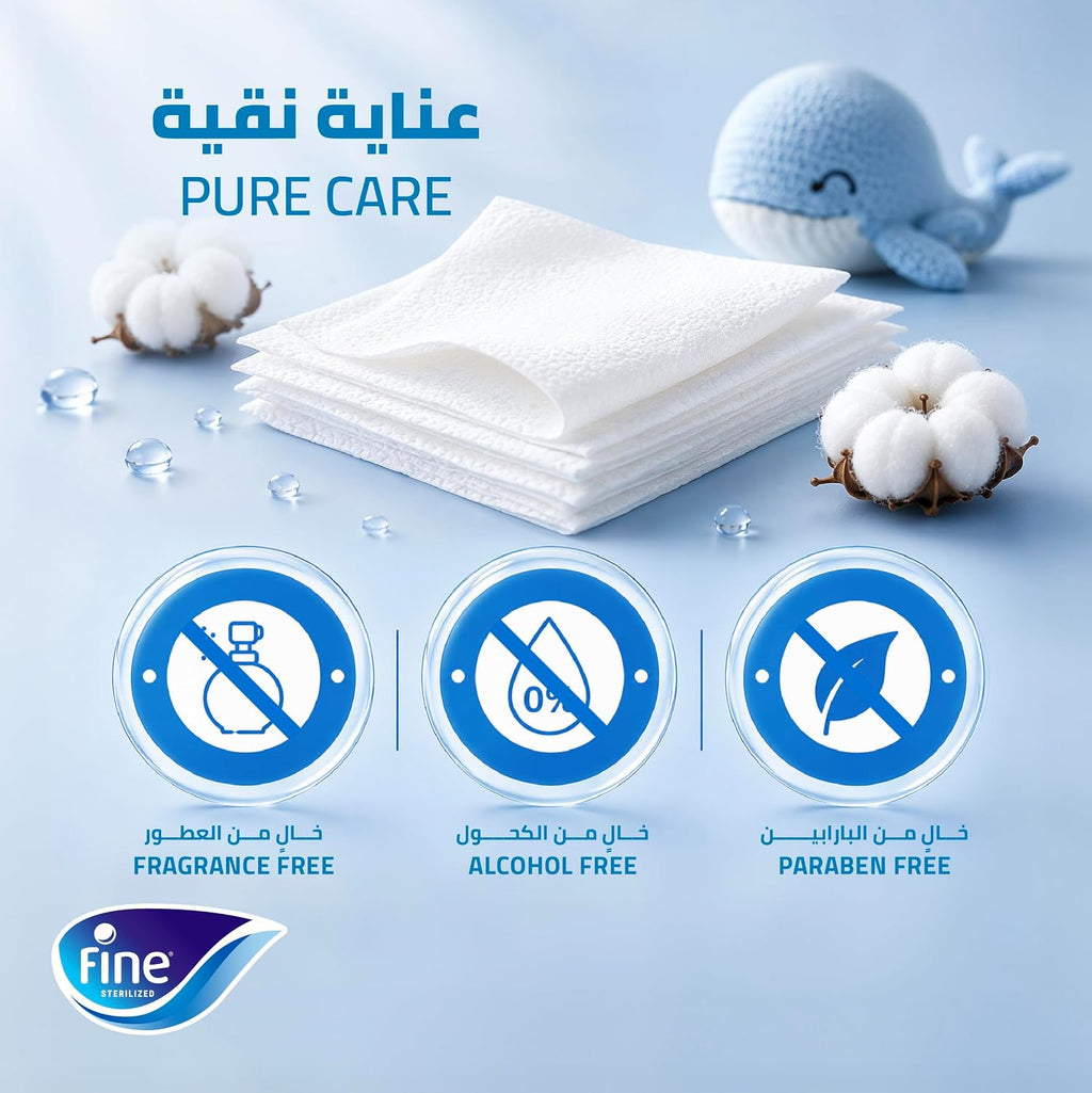 Fine Baby Aqua Wipes – Pack of 6 x 72 Sheets (432 Wipes), 99.9% Pure Water & Soft Cotton — additional view 3