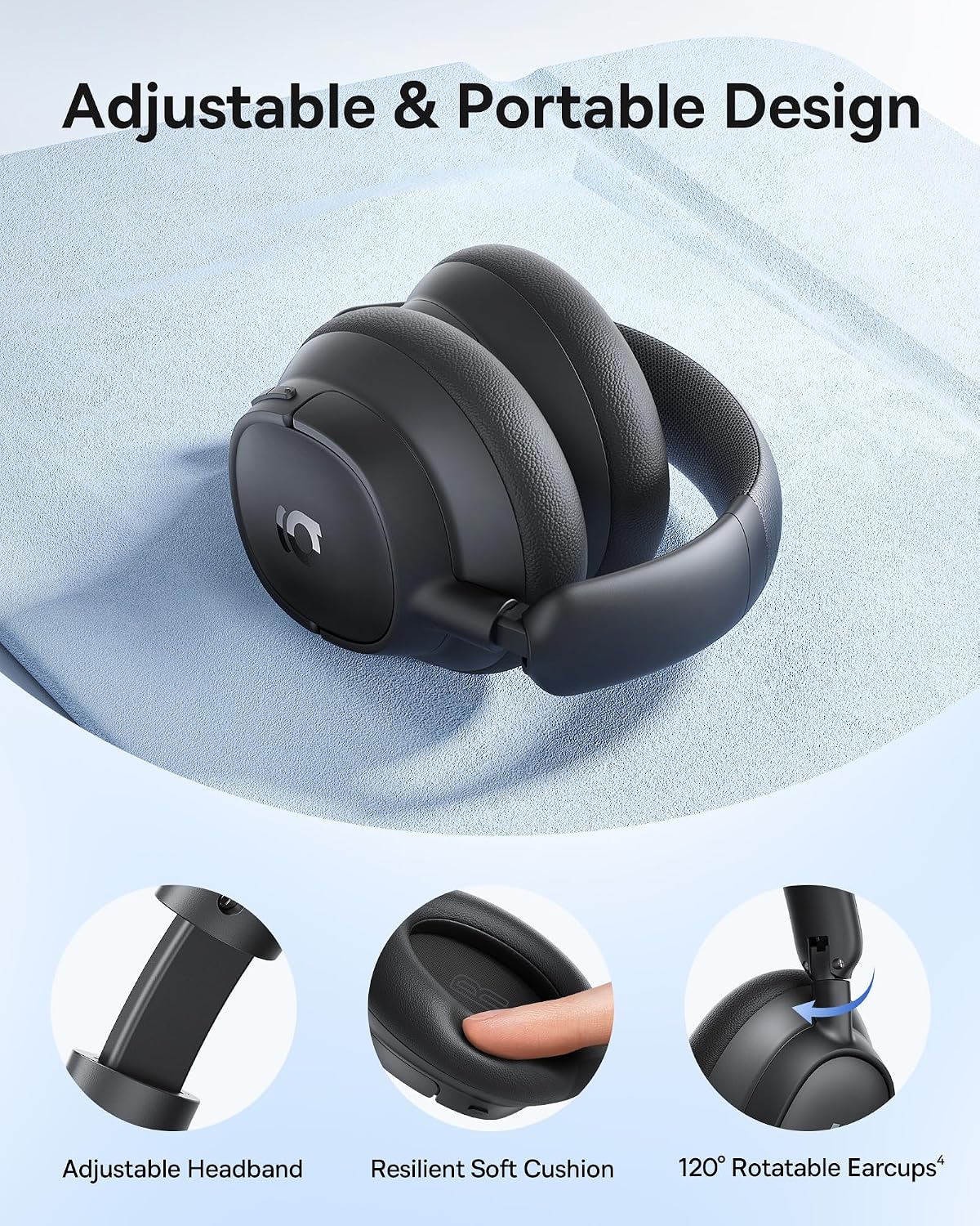 Baseus Bass BH1 NC Noise-Cancelling Headphones — Black