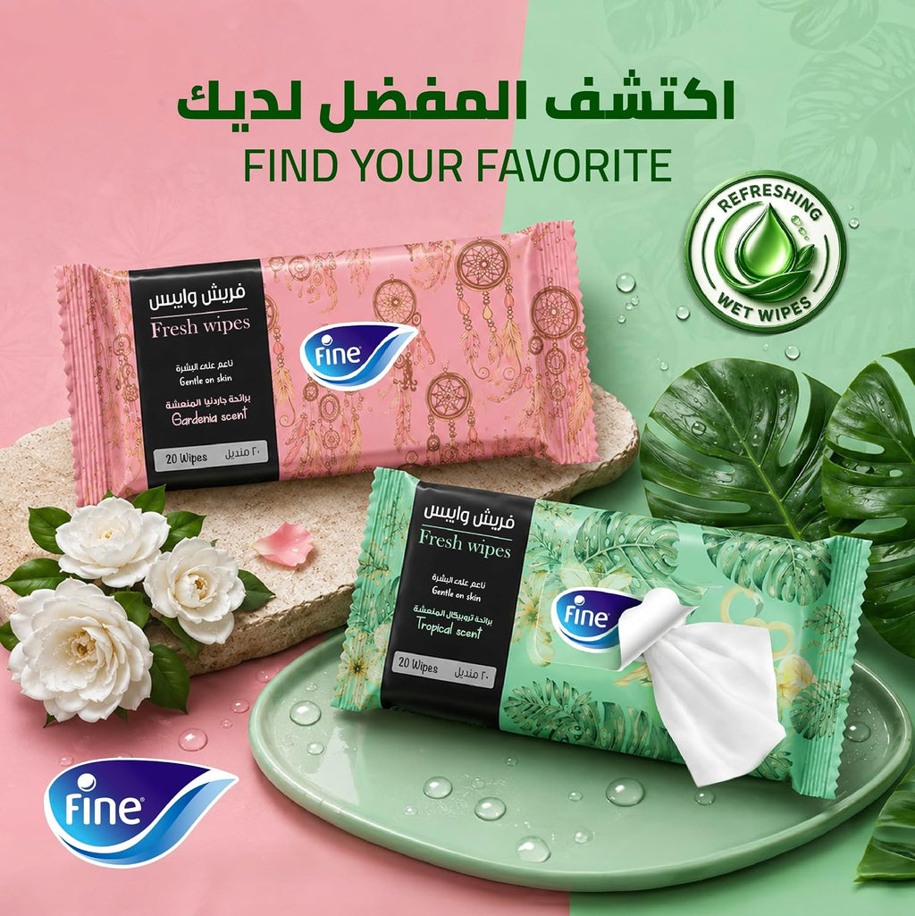 Fine Fresh wipes 40 sheet wipe, Tropical scent — additional view 6