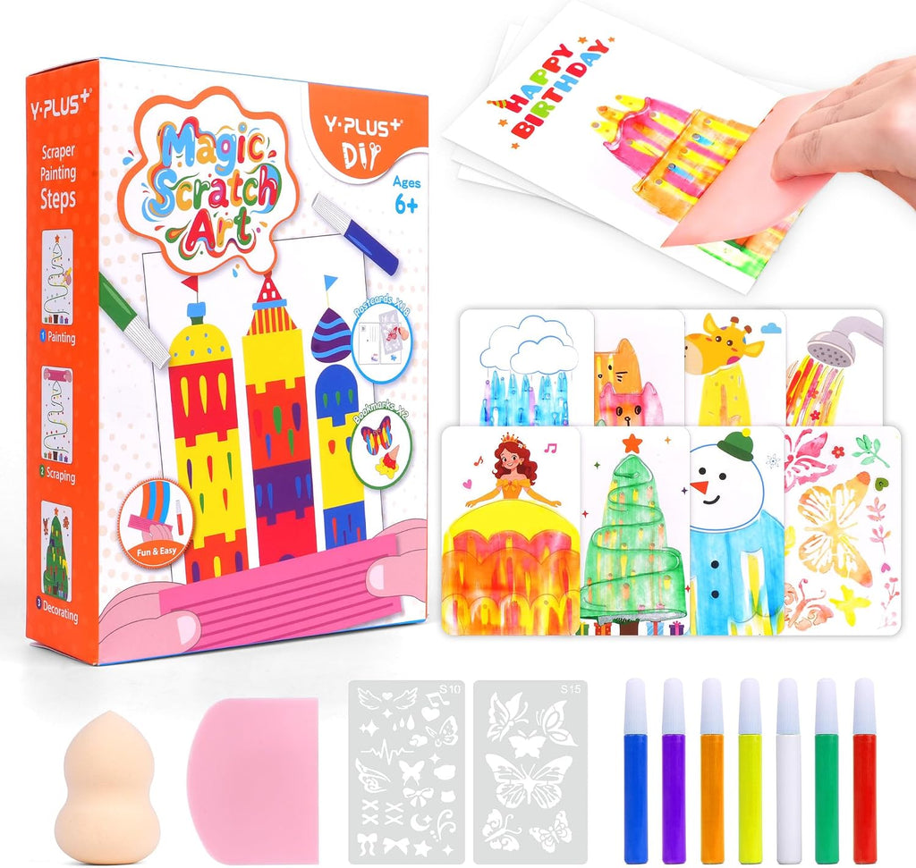 YPLUS Rainbow Scratch Art Activity Set — Scratch & Rubbing Art