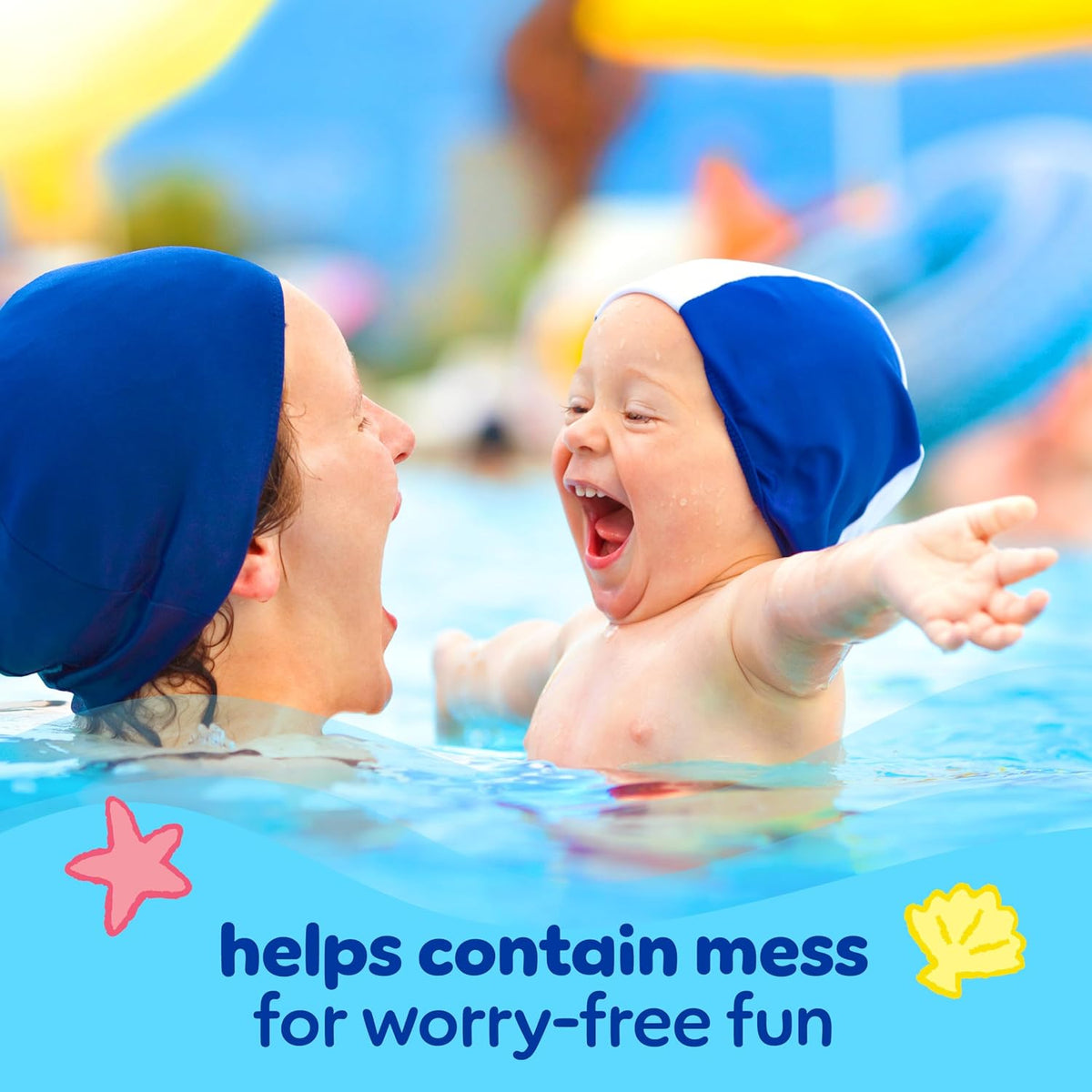 Pampers Splashers Swim Diapers - Size L, 17 Count, Gap-Free Disposable Baby Swim Pants