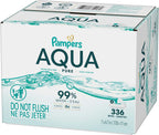 Pampers Aqua Pure Sensitive Baby Wipes, 99% Water, Hypoallergenic, Unscented Baby Wipes, 336 Baby Wipes Total (6 Flip-Top Packs)
