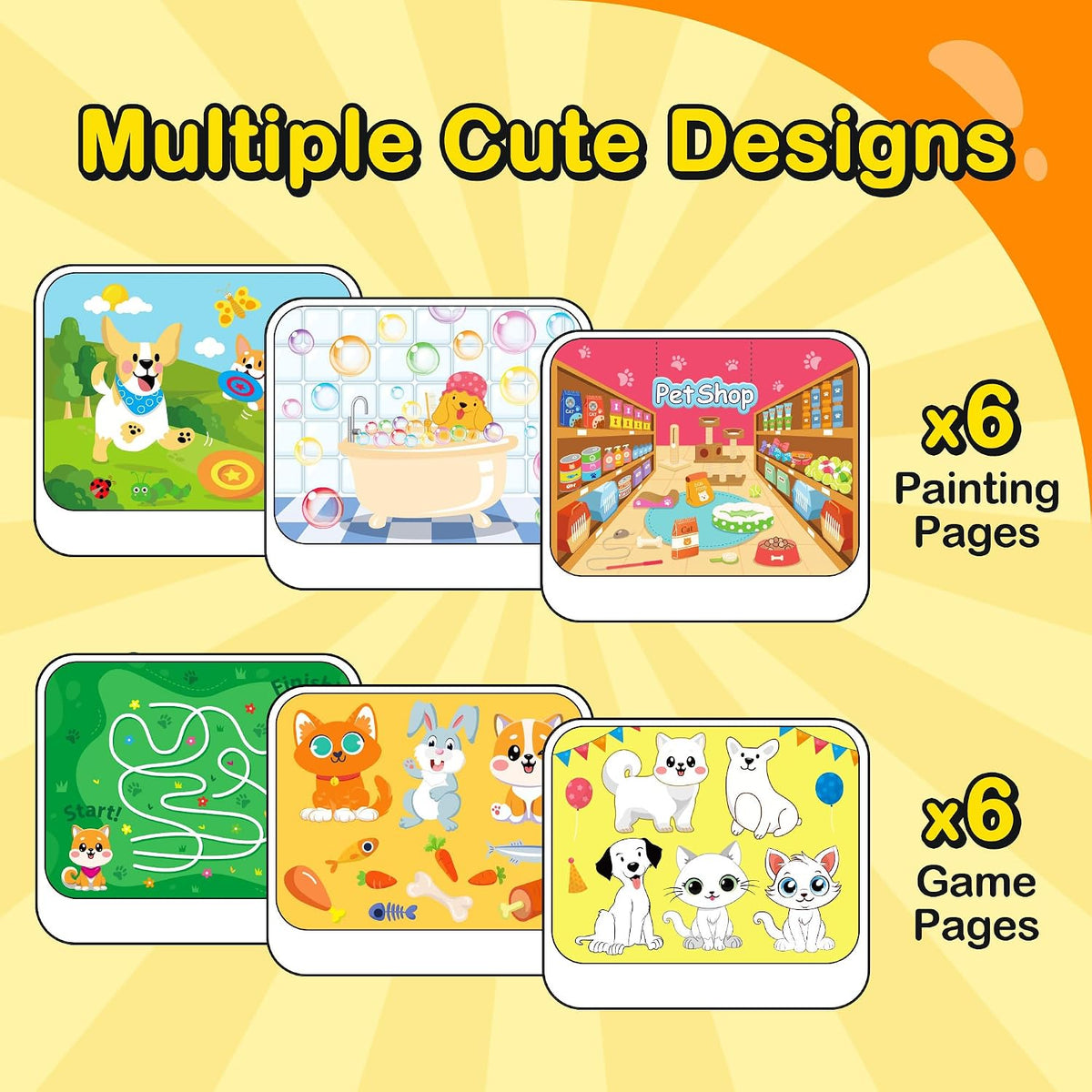 YPLUS Reusable Water-Reveal Activity Book — Animals
