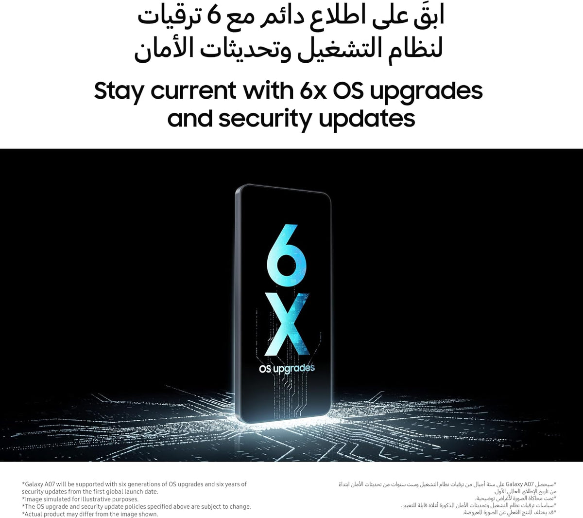 Samsung Galaxy A07 LTE, Android Smartphone, 128GB Storage, 4GB RAM, Green, 6x OS Upgrades, Large Display, 6nm Processor (UAE Version)