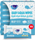 Fine Baby Aqua Wipes – Pack of 6 x 72 Sheets (432 Wipes), 99.9% Pure Water & Soft Cotton — front product image