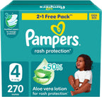 Pampers Rash Protection Aloe Taped Diapers 9-14kg Size 4 Giga Box 270 Count