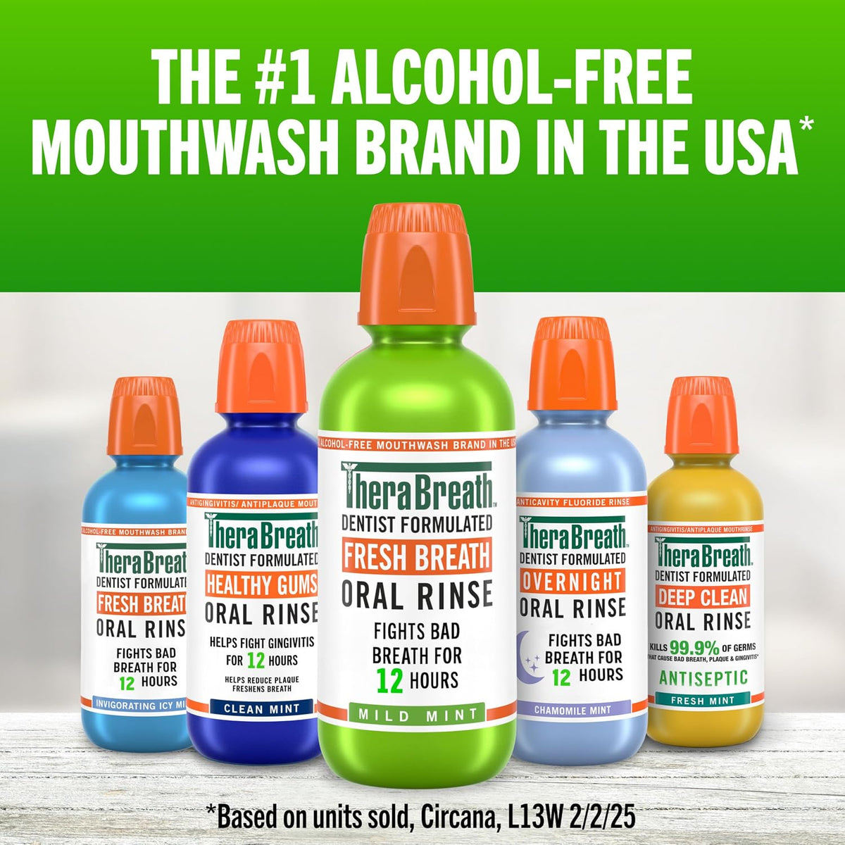 TheraBreath Fresh Breath Mouthwash, Mild Mint, 1 L — additional product view 6