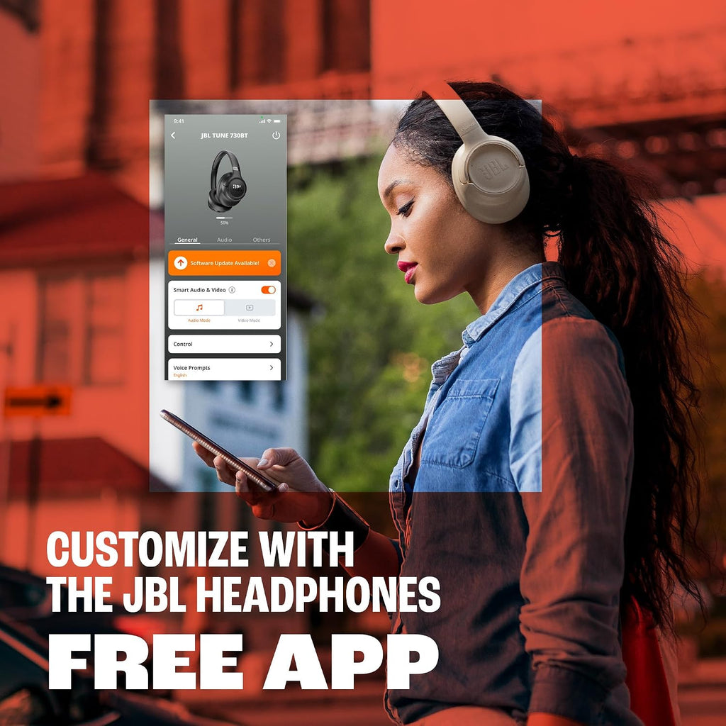 JBL Tune 730BT Wireless Over-Ear Headphones — White