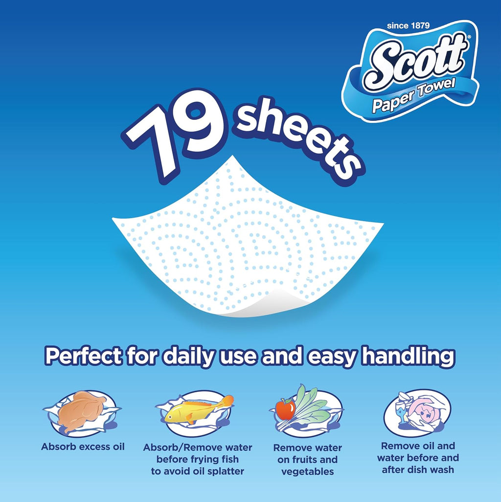 Scott Multi Purpose Kitchen Tissue Paper Towel, 2 PLY, 60 Sheets x 24 Rolls — additional view 3