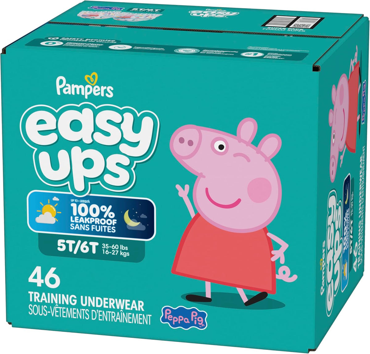 Pampers Easy Ups Girls & Boys Potty Training Pants - Size 5T-6T, 46 Count, My Little Pony Training Underwear (Packaging May Vary)