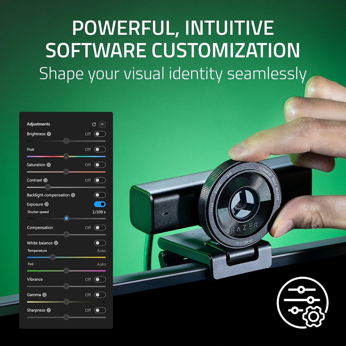 Razer Kiyo V2 4K 30 FPS AI Webcam for Creators — Black — product image 5